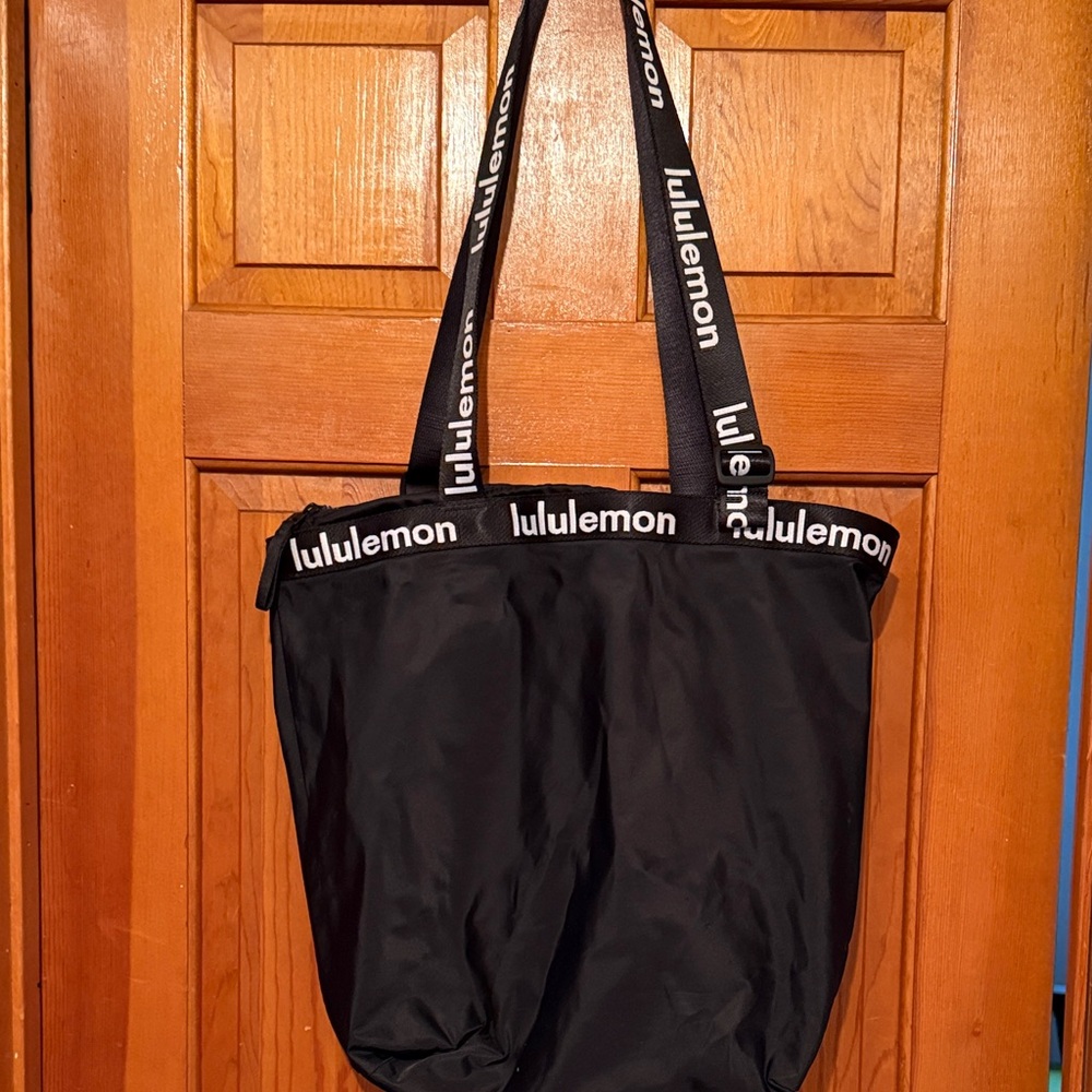 Lululemon Black Logo Strap Tote